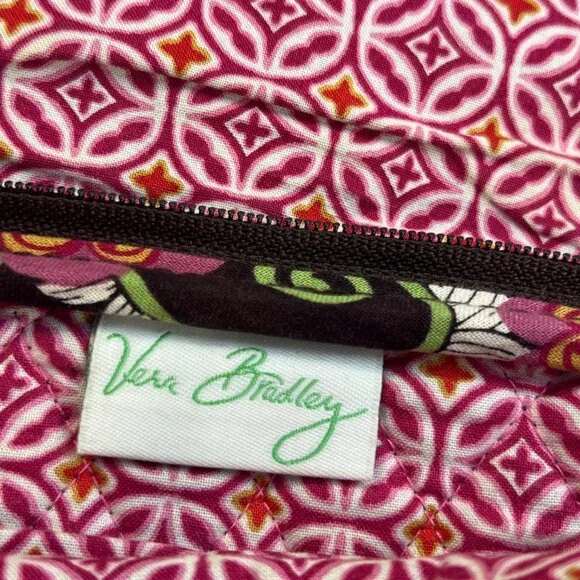 Women Vera Bradley Quilted Floral Crossbody Purse Wallet Small Shoulder Bag Pink - Picture 2 of 6